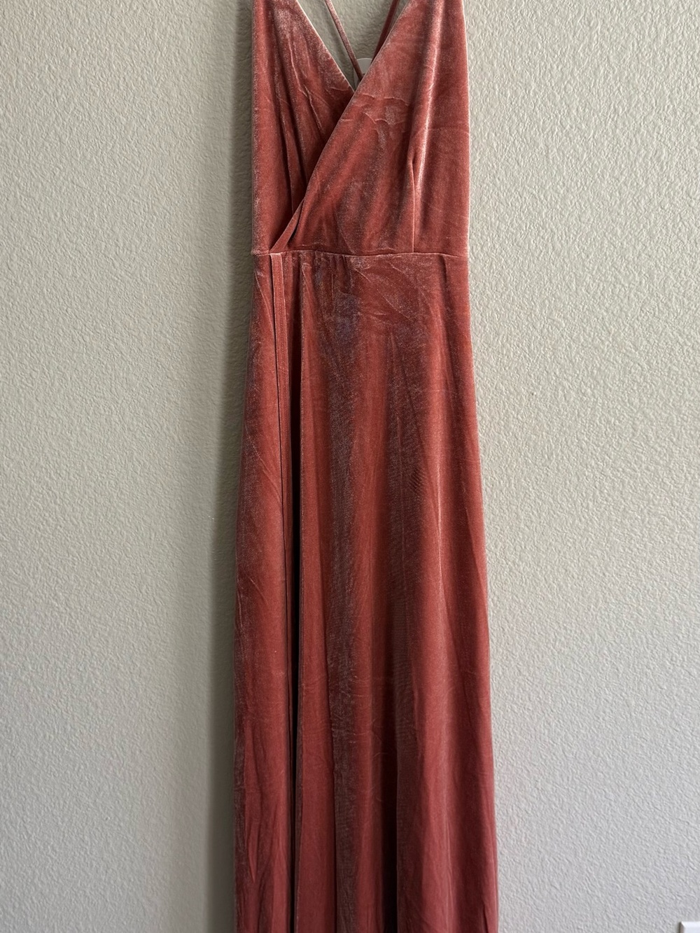 Lulu's Rust Velvet Maxi Dress with Surplice V-Neck